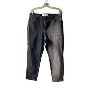 Hollister Curvy Ultra High Rise Mom Jean Women’s 15R Black Gray Stretch Two Tone